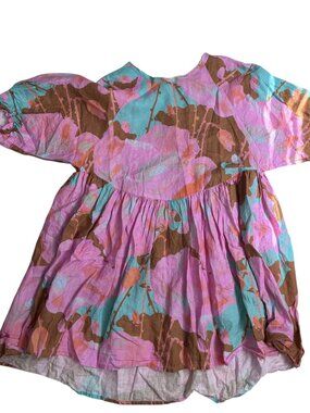 Lanthropy - Alcala Linen Dress, Aquarela (ONE SIZE)